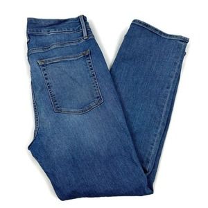 Good American Jeans Womens 12/31 Blue Good Straight Leg Ankle High Rise Crop